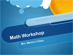 Math Workshop - Mrs. Marino's Teachery