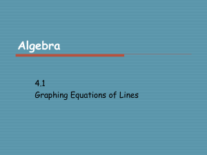 4.1 Graphing Equations of Lines