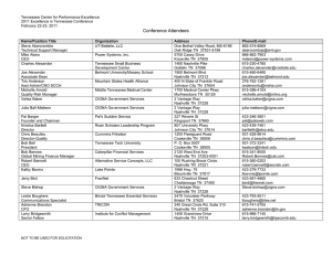 Name and Position Title - Tennessee Center for Performance