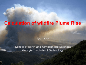 Plume Rise Calculation of wildfire