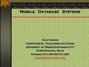 Mobile Database Systems - University of Missouri