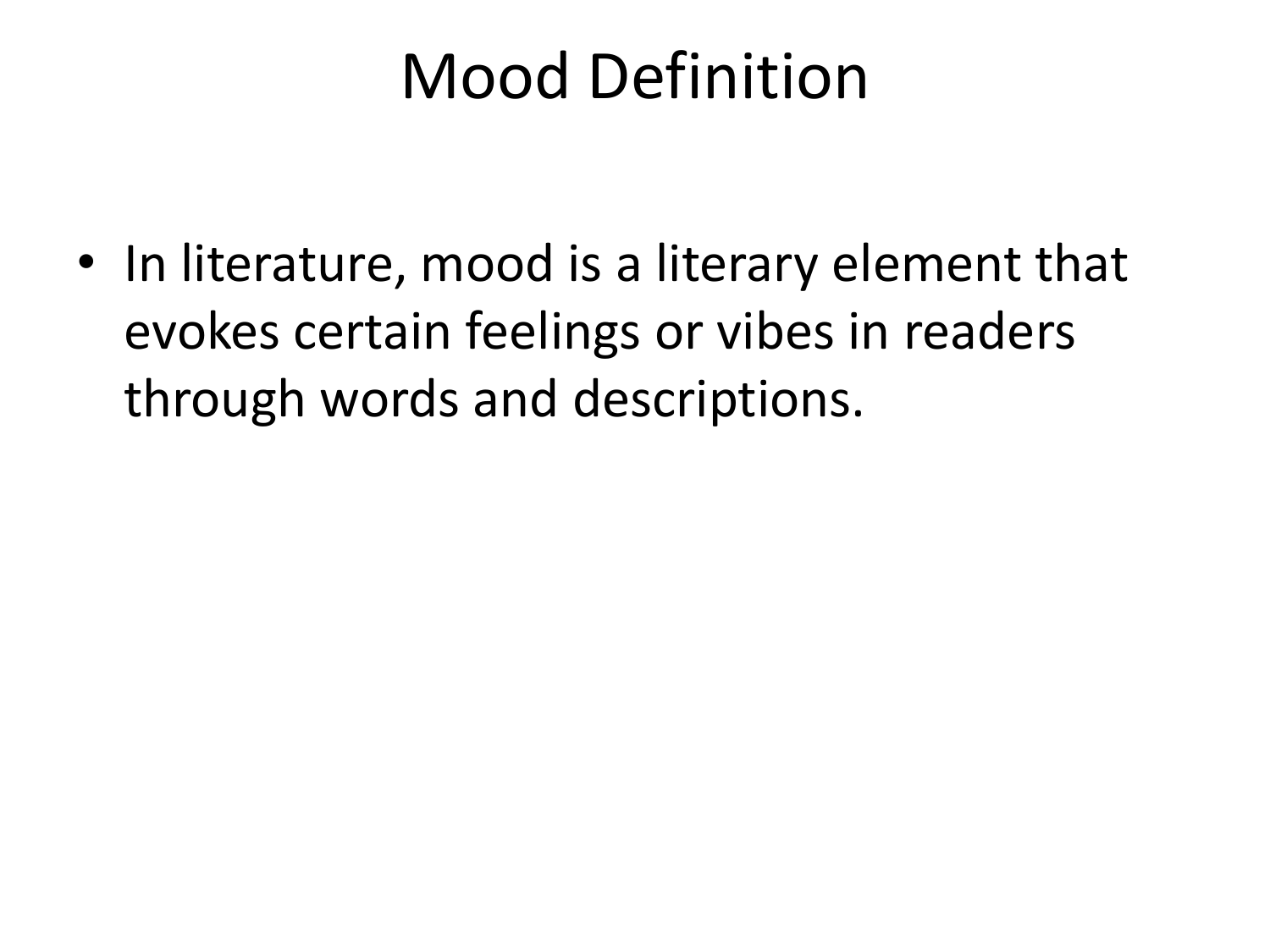 mood literary definition part of speech