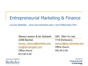 190B Intro Lecture 011806 - UC Berkeley Industrial Engineering