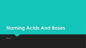 Naming Acids and Bases