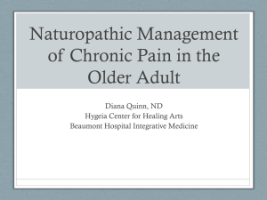 Naturopathic Management of Chronic Pain in the Older Adult
