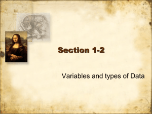 1-2 Variables and Types of Data