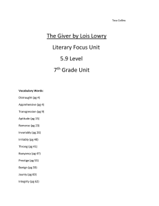 The Giver Literary Unit