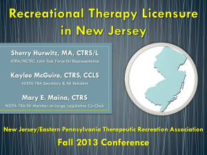 Recreational Therapy Licensure in New Jersey