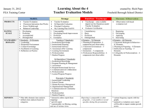 Comparison of 4 Teacher Evaluation Models