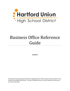 Business Office Reference Guide - Hartford Union High School District
