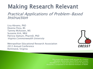 Making Research Relevant - Metropolitan Educational Research