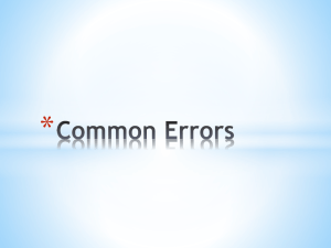 Common Errors - Canyon Independent School District
