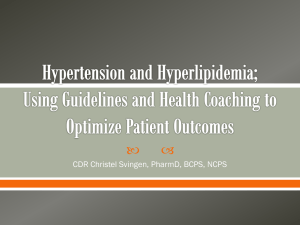 Health Coaching and Updates in Hypertension and Hyperlipidemia