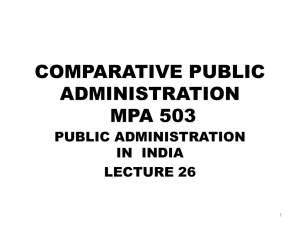 PUBLIC ADMINISTRATION IN THE INDIA