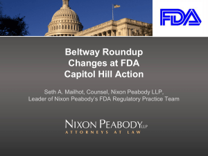 Beltway Roundup Changes at FDA Capitol Hill Action