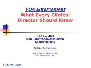 What Every Clinical Director Must Know About FDA Regulatory