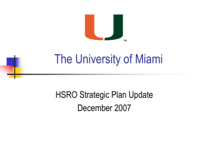 HSRO Strategic Plan Update - Human Subject Research Office