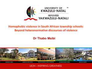 Homophobic violence in South African township schools: Beyond