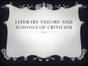Literary theory and schools of criticism