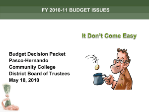 FY 2004-05 BUDGET ISSUES - Pasco