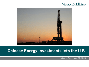 Mingdao Zhao, Vinson and Elkins, "Chinese Energy Investments