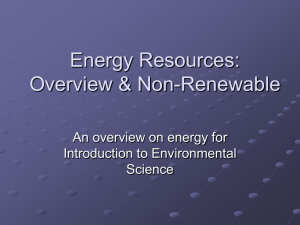Energy Resources: Non