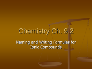 Chemistry Ch. 9.2