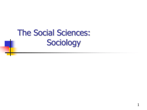 The Social Sciences: Sociology