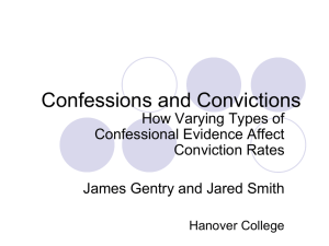 Confessions and Convictions - Hanover College Psychology