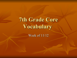 7th Grade Core Vocabulary - Garnet Valley School District