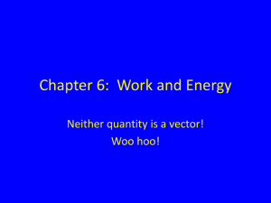 Chapter 6: Work and Energy