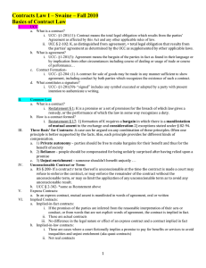 Contracts I – Swaine – Fall 2010