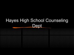 Hayes High School Counseling Dept