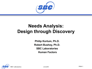 SBC Needs Analysis Presentation