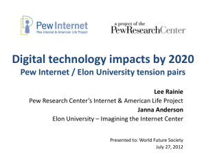 Digital technology impacts by 2020 Pew Internet / Elon University