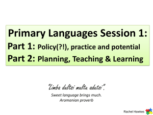 Primary Languages Session 1 - 2012