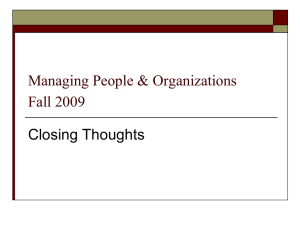 Managing People & Organization