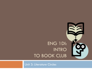 ENG 1DI- Intro to Book Club