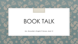 Book Talk - Franklin High School Virtual Library / FHS_Reads