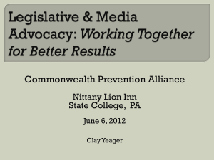 Legislative & Media Advocacy - Commonwealth Prevention Alliance