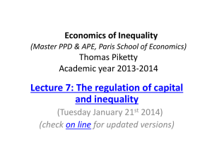 Economics of Inequality (Master PPD & APE, Paris School of