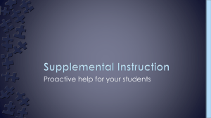 Using Supplemental Instruction Leaders Being Pro