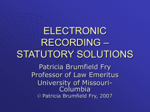 ELECTRONIC RECORDING – STATUTORY SOLUTIONS