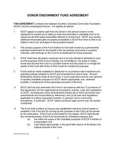 Donor Agreement - Southern Colorado Community Foundation