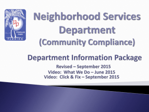 Neighborhood Services Department