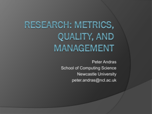Research: metrics, quality, and management