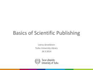 A short introduction to scientific publishing
