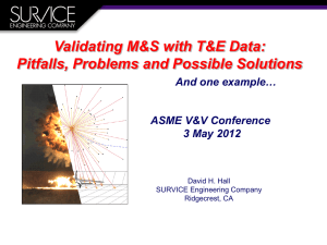 Validating M&S with T&E Data Presentation
