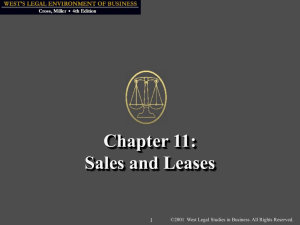 Chapter 11: Sales and Leases