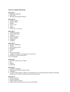 Answers to Quick Quiz Items Quick Quiz A 1. independent